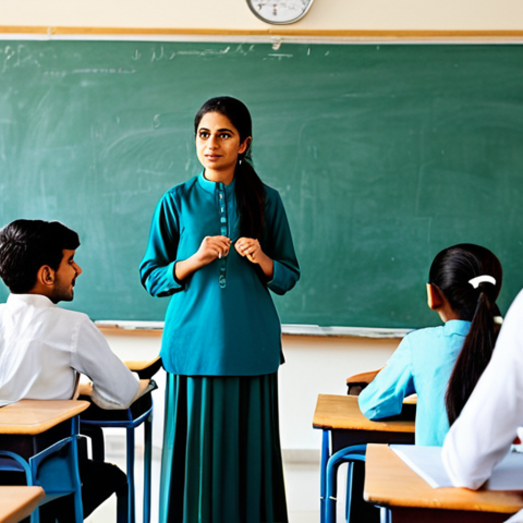 **
"A diverse group of fully clothed students in a brightly lit, modern classroom in Pakistan, engaging in a lively discussion with their teacher, appropriate attire, safe for work, natural pose, perfect anatomy, correct proportions, learning environment, modest clothing, family-friendly, professional."
**