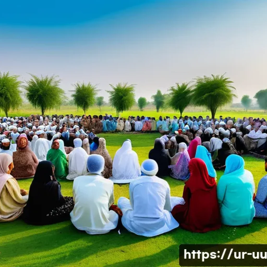 회복적 정의의 효과적인 실천을 위한 도구 - A diverse group of Urdu-speaking community members gathered in a traditional Pakistani village setti...