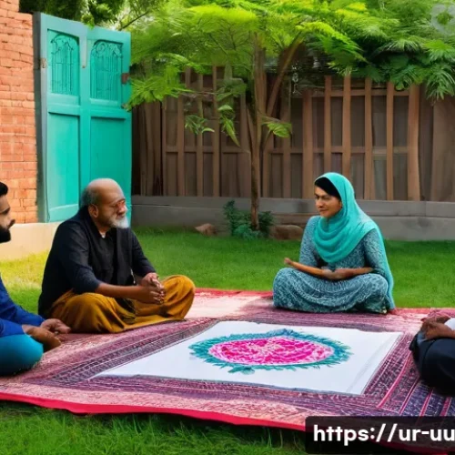 Home 31 회복적 정의와 커뮤니티 구축의 중요성 - A community mediation scene in a traditional South Asian neighborhood, featuring diverse men and wom...